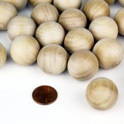 Vase Market 80 Pcs Natural Unfinished Wood Ball Sphere D-1" (Multiple Packing) -vasemark Shop 1 inch wood balls vfwbt010 2
