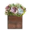 Vase Market Wood Cube Planter Box W/ Plastic Liner Natural H-6" Open-6" X 6" (Multiple Packing)