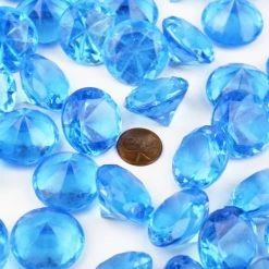 Vase Market 12 Lbs Acrylic Light Blue Diamond Vase Fillers 1" Wedding Gems Table Scatter (Approx. 720 Pcs) -vasemark Shop acrylic diamond violet vfac005lb 2
