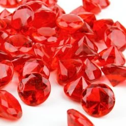 Vase Market 12 Lbs Acrylic Red Diamond Vase Fillers 1" Wedding Gems Table Scatter (Approx. 720 Pcs) -vasemark Shop acrylic diamond violet vfac005r 1