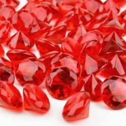 Vase Market 12 Lbs Acrylic Red Diamond Vase Fillers 1" Wedding Gems Table Scatter (Approx. 720 Pcs)