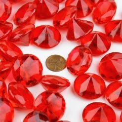 Vase Market 12 Lbs Acrylic Red Diamond Vase Fillers 1" Wedding Gems Table Scatter (Approx. 720 Pcs) -vasemark Shop acrylic diamond violet vfac005r 3