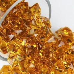Vase Market 12 Lbs Acrylic Ice Rock Crystal 1" Large Amber Vase Fillers , Available In 24 Lbs -vasemark Shop acrylic ice rocks vfac002am 1