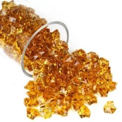 Vase Market 12 Lbs Acrylic Ice Rock Crystal 1" Large Amber Vase Fillers , Available In 24 Lbs -vasemark Shop acrylic ice rocks vfac002am