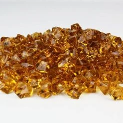Vase Market 12 Lbs Acrylic Ice Rock Crystal 1" Large Amber Vase Fillers , Available In 24 Lbs -vasemark Shop acrylic ice rocks vfac002am 4