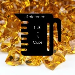 Vase Market 12 Lbs Acrylic Ice Rock Crystal 1" Large Amber Vase Fillers , Available In 24 Lbs -vasemark Shop acrylic ice rocks vfac002am cup