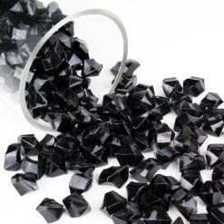Vase Market 12 Lbs Acrylic Ice Rock Crystal 1" Black Clear Vase Fillers , Available In 24 Lbs -vasemark Shop acrylic ice rocks vfac002bk