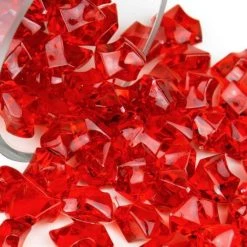 Vase Market 12 Lbs Acrylic Ice Rock Crystal 1" Red Clear Vase Fillers , Available In 24 Lbs -vasemark Shop acrylic ice rocks vfac002r 1