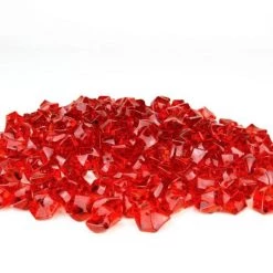 Vase Market 12 Lbs Acrylic Ice Rock Crystal 1" Red Clear Vase Fillers , Available In 24 Lbs -vasemark Shop acrylic ice rocks vfac002r 2