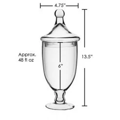 Vase Market Glass Apothecary Candy Buffet Jar Set Of 3, H-13.5", 14.7", 10" -vasemark Shop apothecary jars gaj112 dim 2