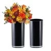 Vase Market Glass Cylinder Vase H-12" D- 6" Black Centerpiece (Multiple Packing)