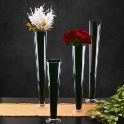 Vase Market Glass Trumpet Vase Black H-28" Event Centerpiece (Multiple Packing) 9 Vase Market Glass Trumpet Vase Black H-28" Event Centerpiece (Multiple Packing) -vasemark Shop black glass trumpet vase gtr135bk 28 lifestyle 01