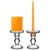 Vase Market Glass Candle Holder H-4.5" D-3.25" Bubble Pillar Taper Candlestick (Multiple Packing)