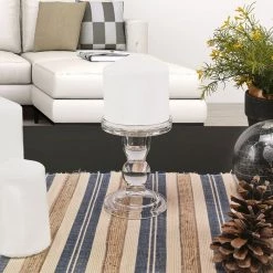 Vase Market Glass Candle Holder H-4.5" D-3.25" Bubble Pillar Taper Candlestick (Multiple Packing) -vasemark Shop bubble glass pillar taper candle holder gch201 05 lifestyle 01 2 1