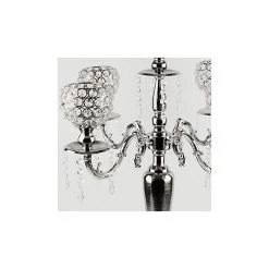 Vase Market Candelabra Crystal Globe Dangling Beads Silver H-24" -vasemark Shop candelabra 4 1 1 1