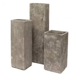Vase Market Concrete Industrial Look H-24"/18" Planter With Liner. Available In 2 Sizes