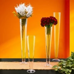 Vase Market Glass Trumpet Vase H-32" Wedding Centerpieces -vasemark Shop clear glass trumpet vase gtr136 lifestyle 01 1
