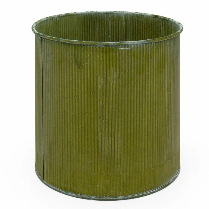 Vase Market Corrugated Zinc Metal Moss Cylinder Planter Pot, H-8" D-8" (Multiple Packing) 3 Vase Market Corrugated Zinc Metal Moss Cylinder Planter Pot, H-8" D-8" (Multiple Packing) - Image 3
