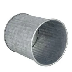 Vase Market Corrugated Planter H-3" D-3" Ridged Galvanized Zinc Cylinder (Multiple Packing) -vasemark Shop corrugated metal steel zinc planter3