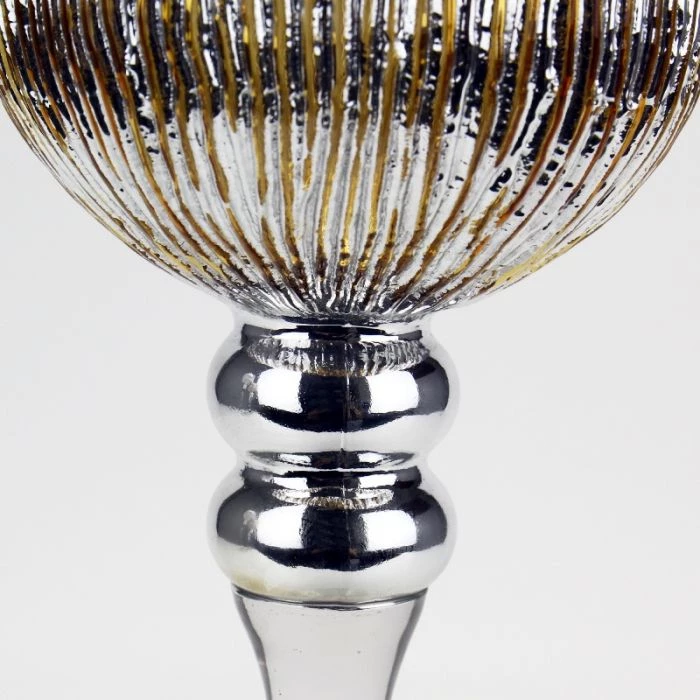 Vase Market Mercury Gold Wavy Etched Glass Candle Holder, Set Of 3 (12", 14", 16") 7 Vase Market Mercury Gold Wavy Etched Glass Candle Holder, Set Of 3 (12", 14", 16") - Image 7