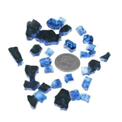 Vase Market 40 Lbs Fire Pit Glass Tempered Fire Glass 1/2" Reflective Pacific Blue (Approx 4 Sq. Ft) -vasemark Shop fg050fb r coin