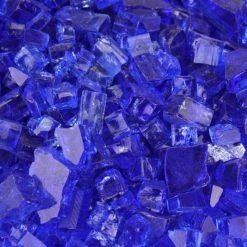 Vase Market 40 Lbs Fire Pit Glass Tempered Fire Glass 1/2" Diamond Blue (Approx 4 Sq. Ft) -vasemark Shop fire glass cobalt blue fg050 6