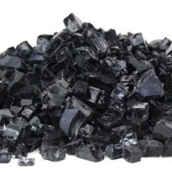 Vase Market 40 Lbs Fire Pit Glass Tempered Fire Glass 1/2" Midnight Black (Approx 4 Sq. Ft) -vasemark Shop fire glass cobalt blue fg050bk 5