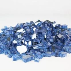 Vase Market 40 Lbs Fire Pit Glass Tempered Fire Glass 1/2" Reflective Pacific Blue (Approx 4 Sq. Ft) -vasemark Shop fire glass pacific blue fg050fb r5