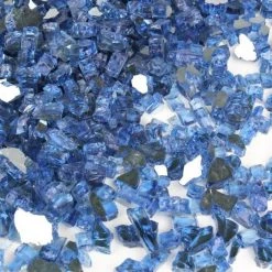 Vase Market 40 Lbs Fire Pit Glass Tempered Fire Glass 1/2" Reflective Pacific Blue (Approx 4 Sq. Ft) -vasemark Shop fire glass pacific blue fg050fb r6