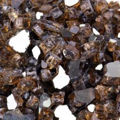 Vase Market 40 Lbs Fire Pit Glass Tempered Fire Glass 1/2" Reflective Golden Tea (Approx 4 Sq. Ft) -vasemark Shop fire glass reflective reflective golden tea fg050co r3