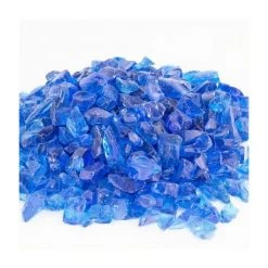 Vase Market 40 Lbs Fire Pit Glass Pebble Style Fire Glass 0.5" - 1" Aqua Blue (Approx 4 Sq. Ft) -vasemark Shop fire pit glass fg070ab 1