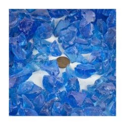 Vase Market 40 Lbs Fire Pit Glass Pebble Style Fire Glass 0.5" - 1" Aqua Blue (Approx 4 Sq. Ft) -vasemark Shop fire pit glass fg070ab 5