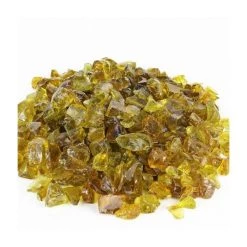 Vase Market 40 Lbs Fire Pit Glass Pebble Style Fire Glass 0.5" - 1" Amber (Approx 4 Sq. Ft) -vasemark Shop fire pit glass fg070am 1