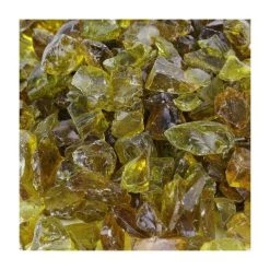 Vase Market 40 Lbs Fire Pit Glass Pebble Style Fire Glass 0.5" - 1" Amber (Approx 4 Sq. Ft) -vasemark Shop fire pit glass fg070am 2