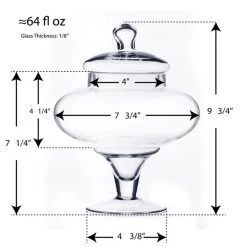 Vase Market Glass Apothecary Set Of 2. H-10", 13.5" Candy Buffet Canister -vasemark Shop gaj108 10.dim1 .800 2