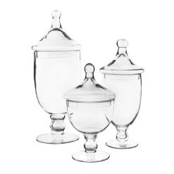 Vase Market Glass Apothecary Jars Set Of 3. H-9.5", 13.5", 16.5" Candy Buffet Canister -vasemark Shop gaj111 112 113 main 01