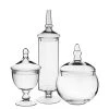 Vase Market Glass Apothecary Jar Set Of 3. H-9.5", 22", 10"