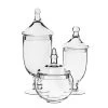Vase Market Glass Apothecary Jars Set Of 3. H-13.5", 16.5", 10" Candy Buffet Canister