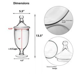 Vase Market Glass Apothecary Jars Set Of 3. H-9.5", 13.5", 16.5" Candy Buffet Canister -vasemark Shop gaj112 dim