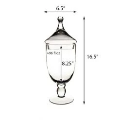 Vase Market Glass Apothecary Jar Set Of 3. H-16.5", 14.75", 10" -vasemark Shop gaj113 dim