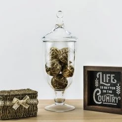 Vase Market Glass Apothecary Jar Set Of 3. H-16.5", 14.75", 10" -vasemark Shop gaj113 lifestyle 01 3