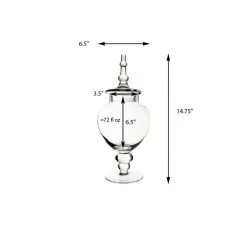 Vase Market Glass Apothecary Jars Large Set Of 3, H-16", 12.5", 10" Candy Buffet Canister -vasemark Shop gaj115