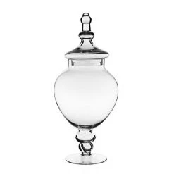 Vase Market Glass Apothecary Jar H-14.75" D-3.5" Candy Buffet Canister