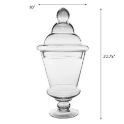 Vase Market Glass Apothecary Jar H-22.75" D-10" Large Candy Buffet Canister -vasemark Shop gaj124 1