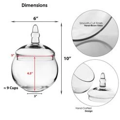 Vase Market Glass Apothecary Jars Large Set Of 3, H-16", 12.5", 10" Candy Buffet Canister -vasemark Shop gaj134 dim 2
