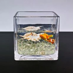 Vase Market Glass Cube Vase H-6" Open-6" Wedding Centerpiece (Multiple Packing) -vasemark Shop gcb041 07