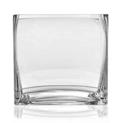 Vase Market Glass Slim Rectangle Vase H-8" Open-8"x 2.4" (Multiple Packing) -vasemark Shop gcb132 08 1 1