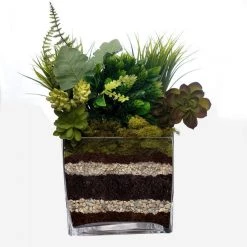 Vase Market Glass Cube Vase H-8" Wedding Centerpiece (Multiple Packing) -vasemark Shop gcb137 plant.v1 1000