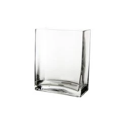 Vase Market Glass Rectangle Vase H-10" Open-6"x 4", Pack Of 2 Pcs