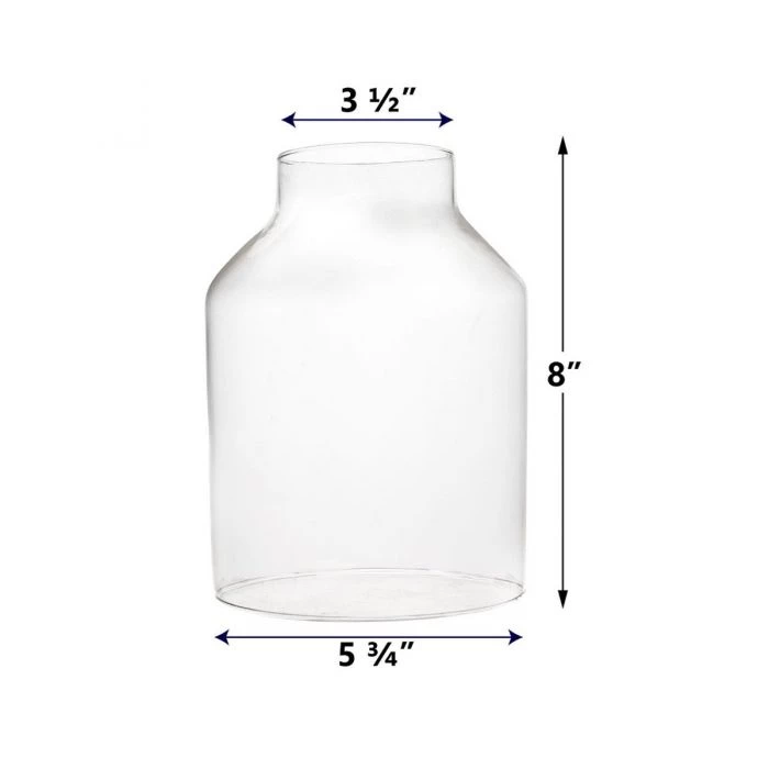 Vase Market Glass Hurricane Chimney H-8" D-5.75" Lamp Shade Open Ended Cover, Pack Of 6 Pcs 2 Vase Market Glass Hurricane Chimney H-8" D-5.75" Lamp Shade Open Ended Cover, Pack Of 6 Pcs - Image 2